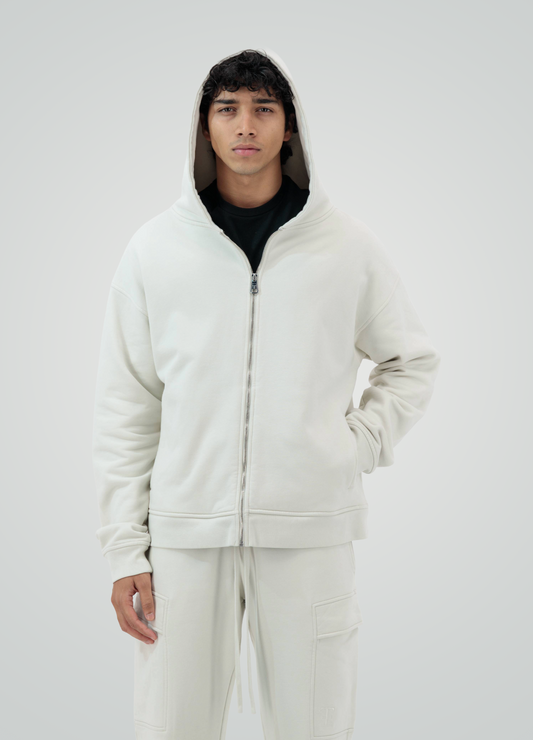 Zipp Hoodie Creamy Off White